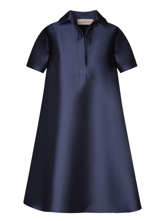 Shop Blanca Vita Navy Blue Mikado Dress