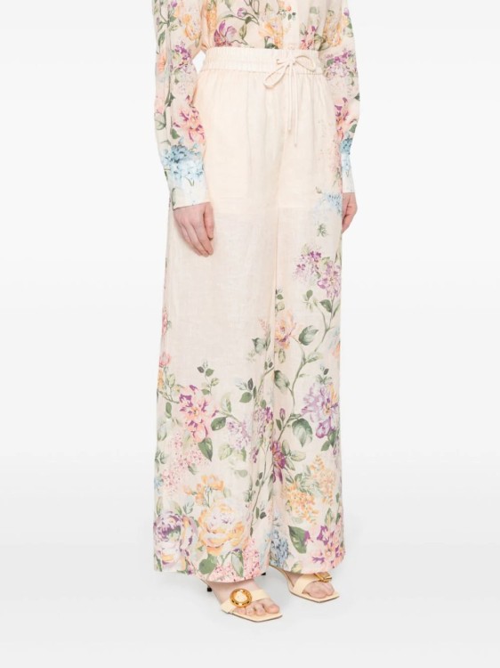 Shop Zimmermann Halliday Floral-print Palazzo Trousers In Multicolor