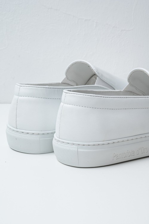 Shop Pantofola D'oro Foro Italico Slip On White Leather Sneakers