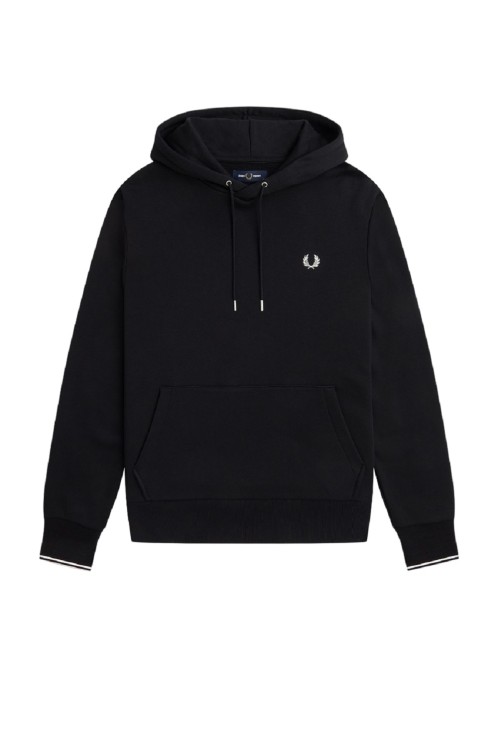 Shop Fred Perry Cotton/polyester Blend Hoodie In Black