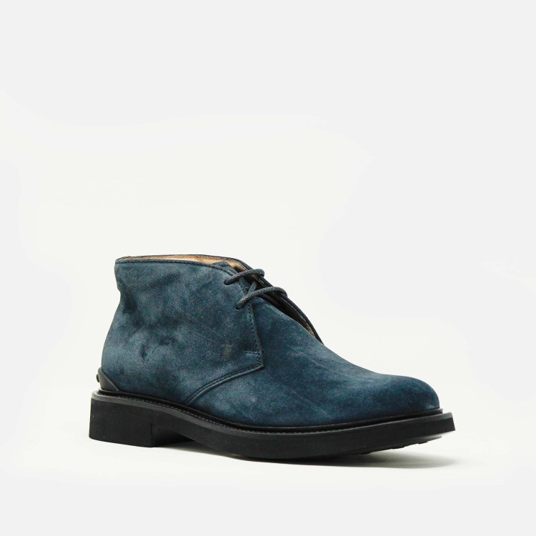 Shop Tod's Blue Suede Ankle Boots