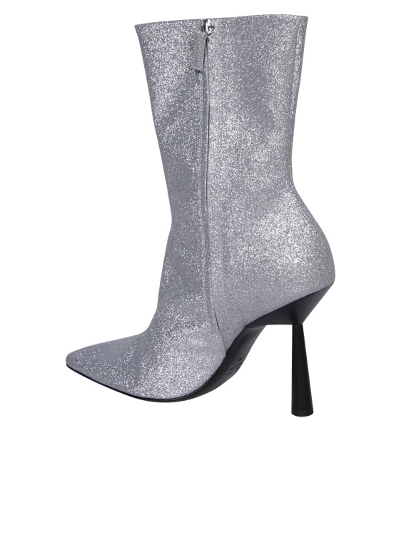 Shop Gia Borghini Rosie 7 Glitter Ankle Boots In Silver