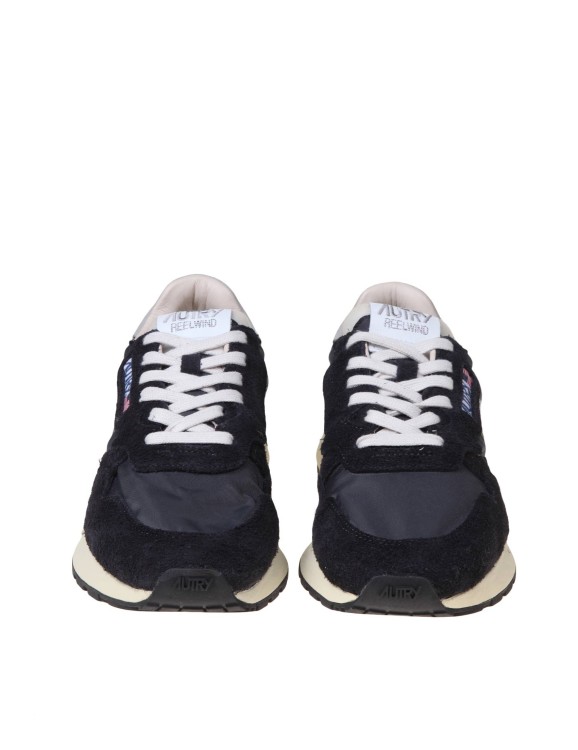 Shop Autry Reelwind Low Sneakers In White Suede And Nylon In Black