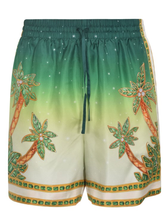 Shop Casablanca Silk Joyaux D'afrique Print Shorts In Multicolor