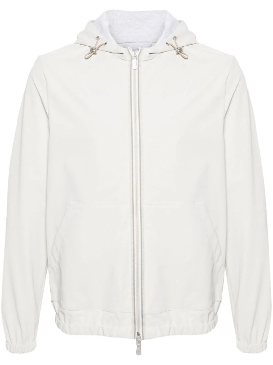 Eleventy Lightweight Hooded Jacket In White