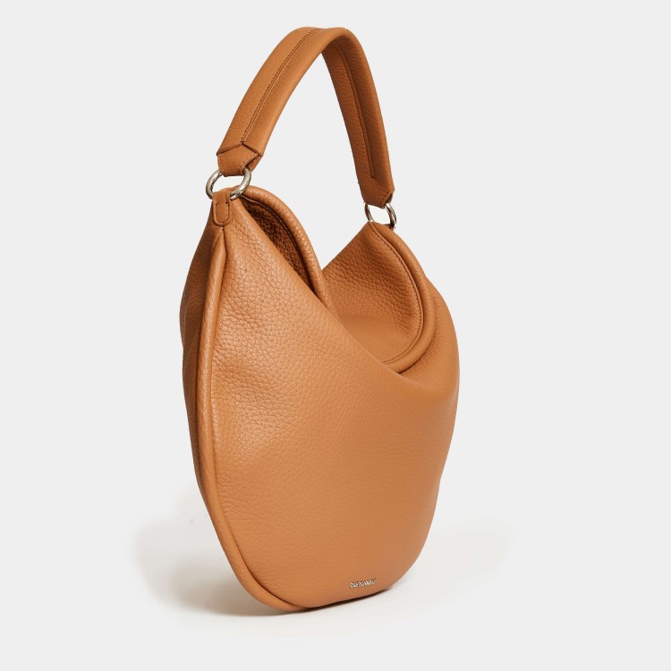 Shop Orciani Brown Ping Pong Leather Shoulder Bag