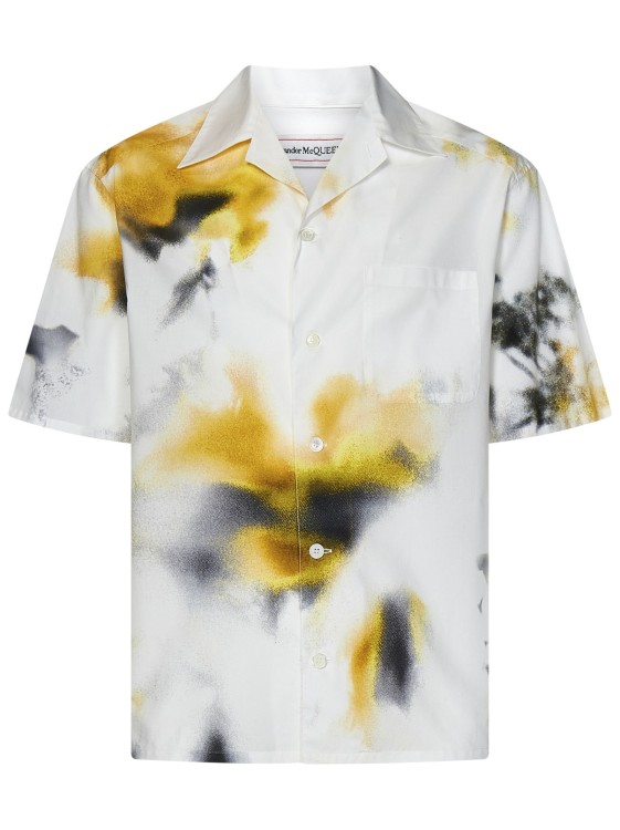 Alexander Mcqueen Flower Print Bowling Shirt In White