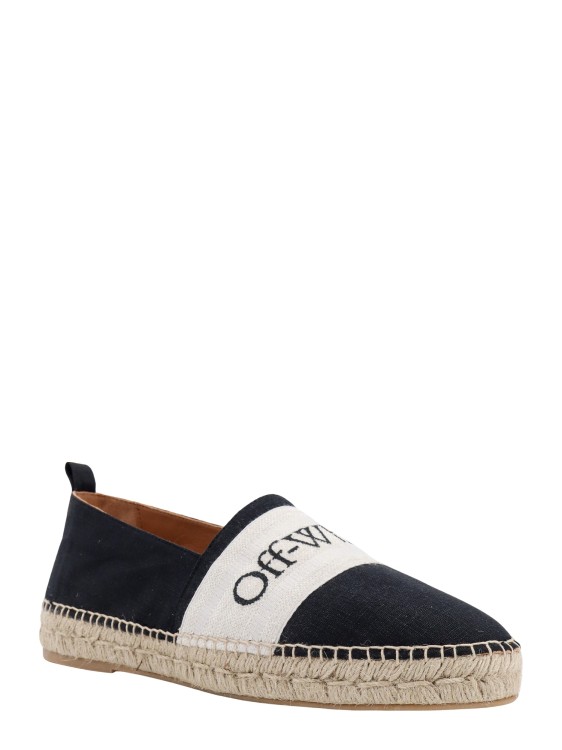 Shop Off-white Canvas Espadrillas With Embroidered Logo In Black