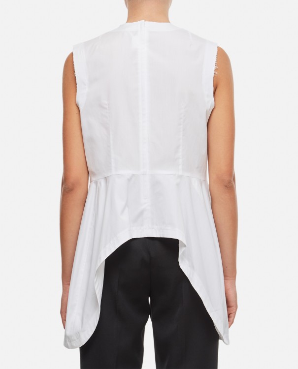Shop Comme Des Garçons Cotton Sleeveless Blouse In White