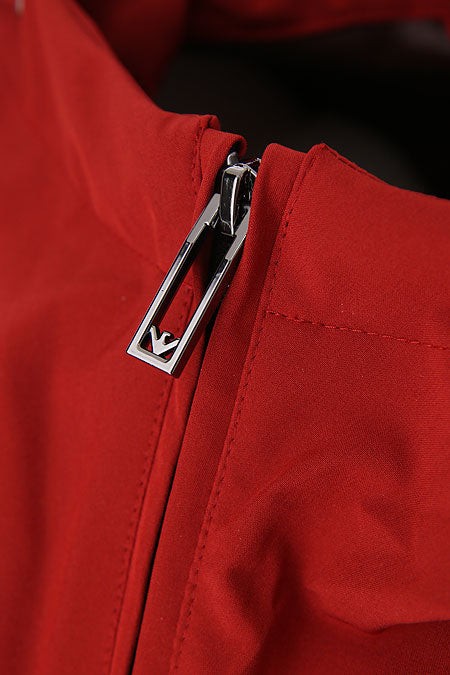 Shop Emporio Armani Red Hooded Jacket With Drawstring