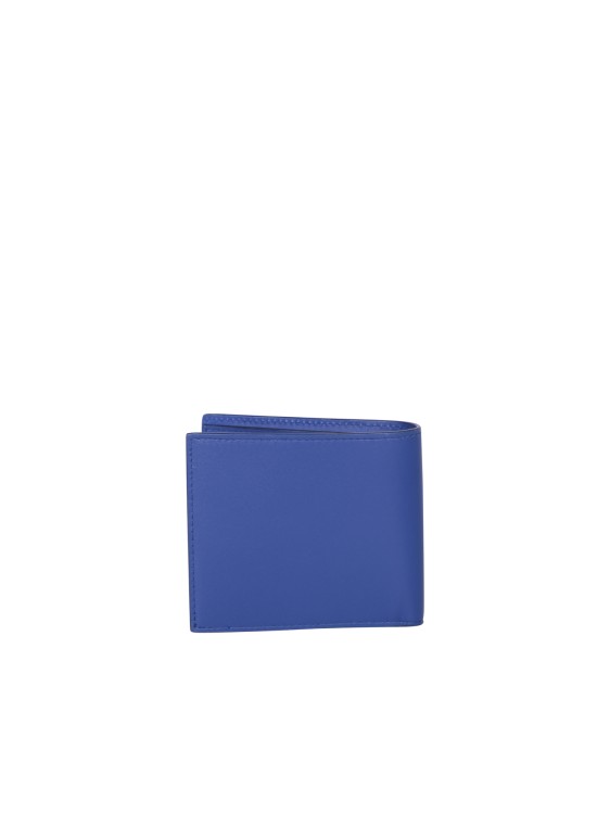 Shop Burberry Leather Wallet In Blue
