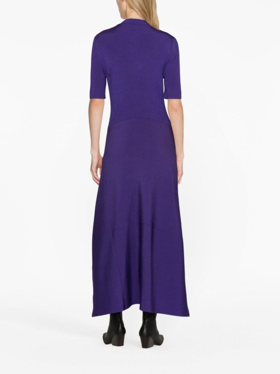 Shop Stella Mccartney Compact Purple Midi Dress In Black