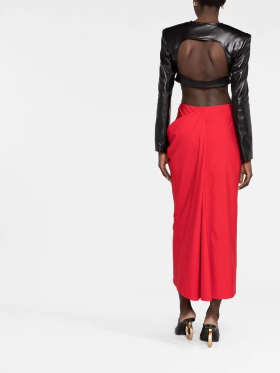 Shop Alexander Mcqueen Red Slashed Drape Maxi Skirt