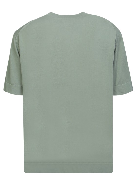Shop Dell'oglio Sage Cotton Crepe T-shirt In Green