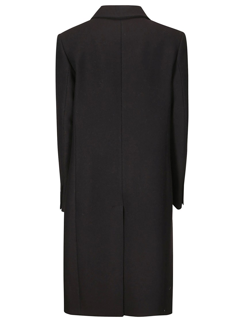 Low Classic Wool Twill Single Mac Coat In Black