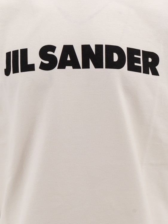 Shop Jil Sander Cotton T-shirt With Frontal Logo In Neutrals