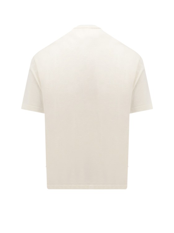 Shop Palm Angels Cotton T-shirt With Embroidered Logo On The Front In Neutrals