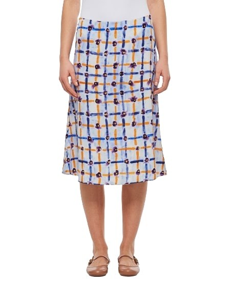 Shop Marni Midi A-line Pattern Skirt In Multicolor