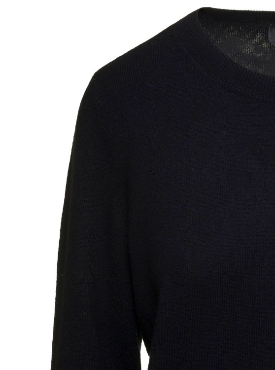 Shop Apc Nina' Black Sweater With Tonal Logo Embroidery In Wool