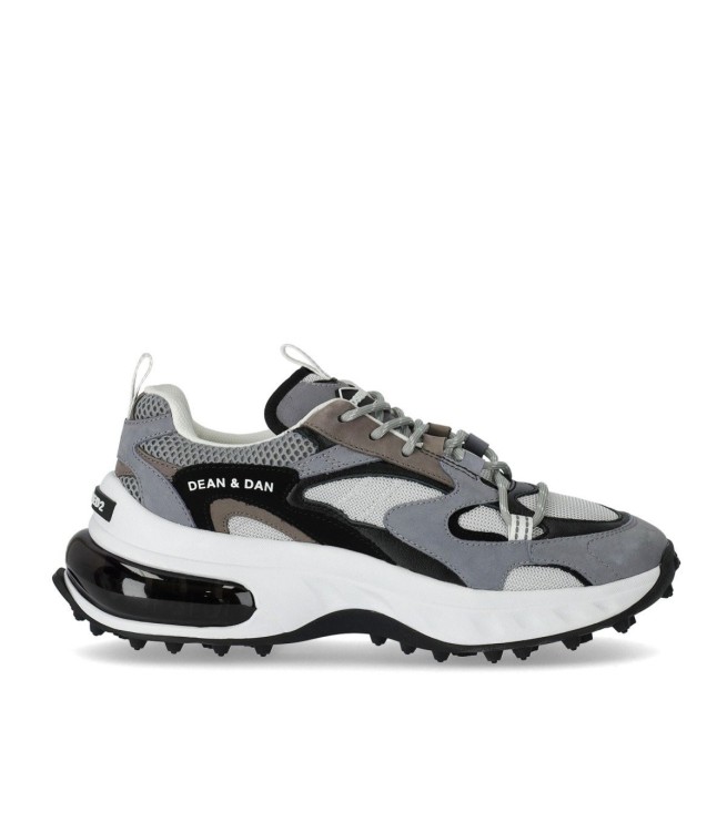 Shop Dsquared2 Bubble Gray Denim Sneaker In Grey