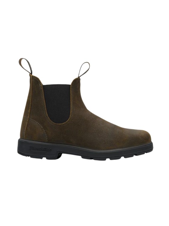 Blundstone Dark Olive 1615 Waxed Suede In Brown