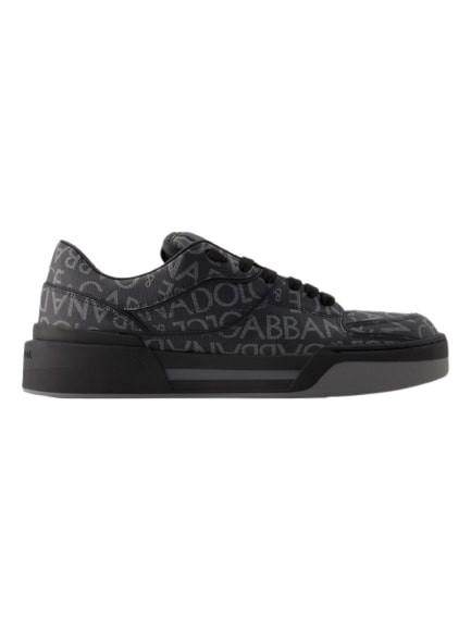 Shop Dolce & Gabbana New Roma Sneakers - Leather - Black