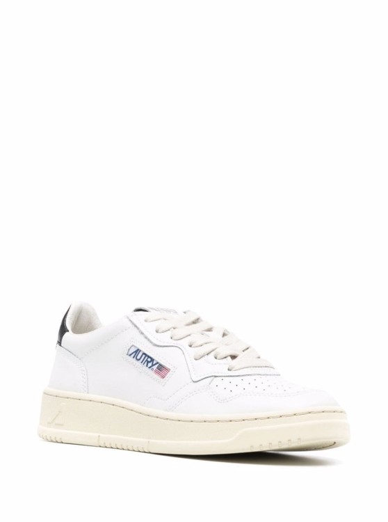 Shop Autry Medalist' White Low Top Sneakers With Contrasting Heel Tab In Leather