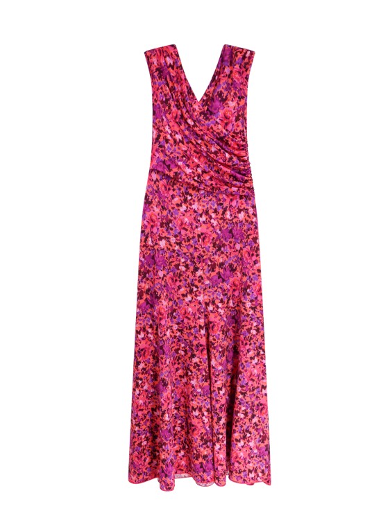 Shop Erika Cavallini Viscose Dress With Floral Print In Pink
