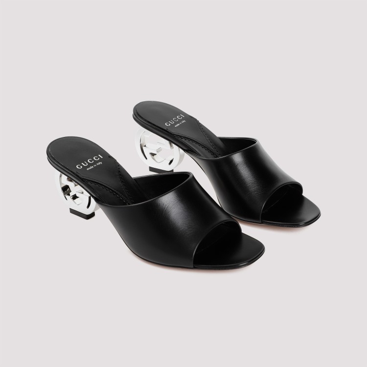 Shop Gucci Bella Black Leather Sandals