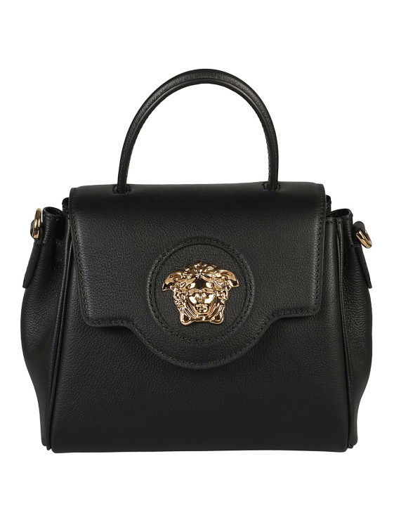 VERSACE VERSACE BLACK LEATHER LA MEDUSA TOP-HANDLE TOTE BAG 