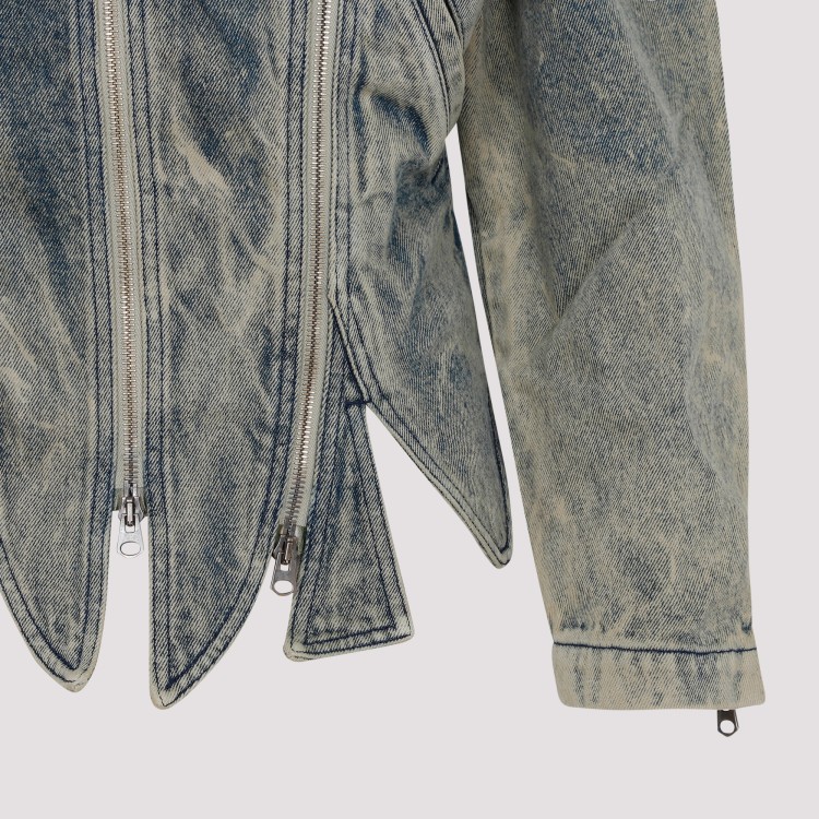 Shop Y/project Vintage Beige Tudor Zip Denim Jacket In Grey