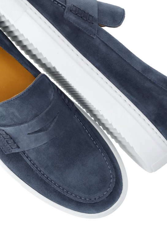 Shop Doucal's Suede Leather Loafers In Blue