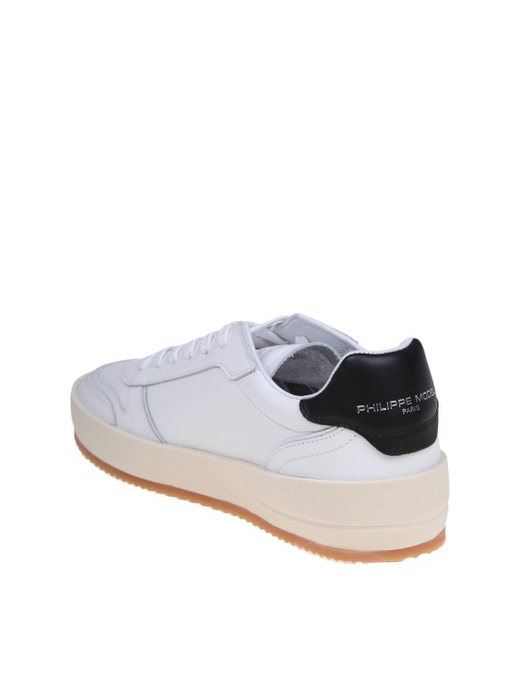 Shop Philippe Model Nice Low White Leather Sneakers