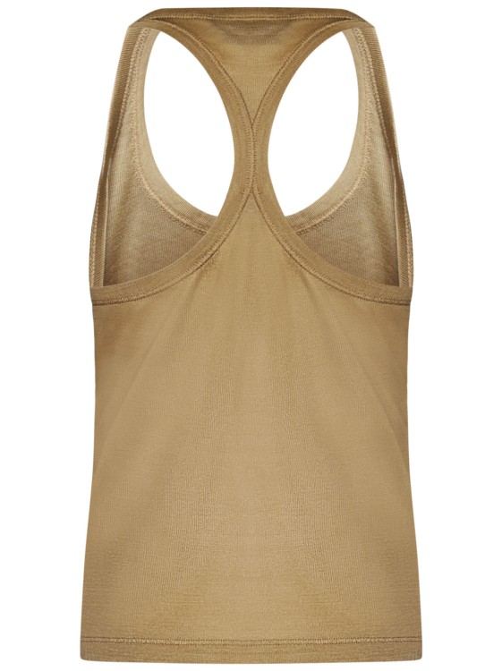 Shop Tom Ford Golden Tan Micro-ribbed Silk Jersey Tank Top In Brown
