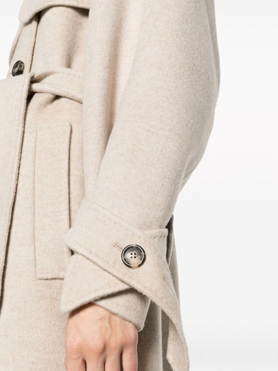 Shop Max Mara Belted-waist Cashmere Coat In Neutrals