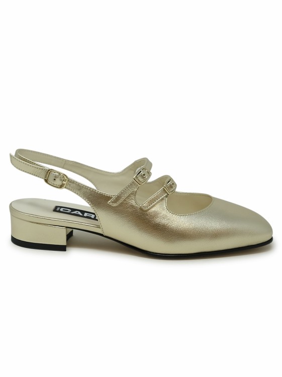 Carel Paris Gold Leather Ballet Flats In Gold