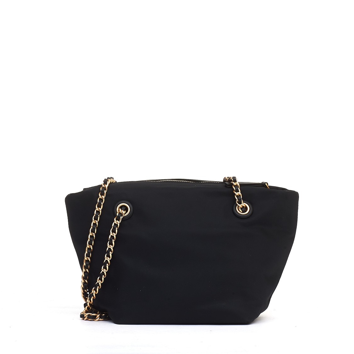 Shop Tory Burch Small Shoulder Bag Ella With Chain In Black