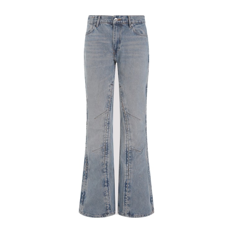 Shop Y/project Vintage Pink Organic Cotton Hook And Eye Slim Jeans In Blue