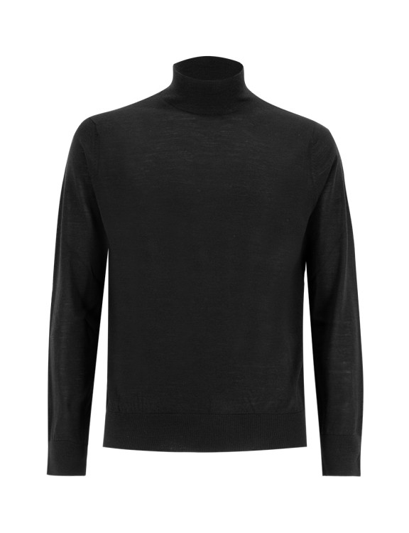 Shop Ballantyne Black Wool Turtleneck Pullover