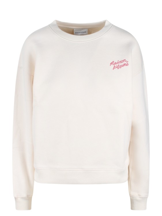 Shop Maison Kitsuné Handwriting Sweatshirt In White