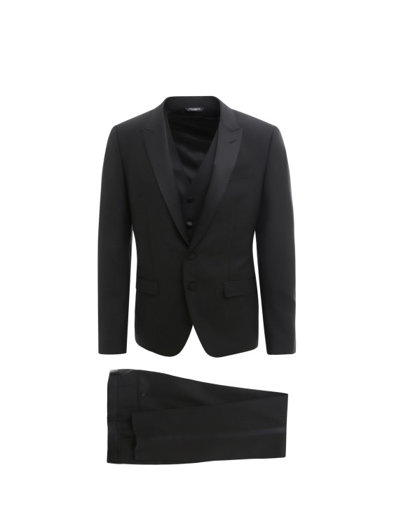 Dolce & Gabbana Three Pieces Wool Tuxedo With Satin Profiles In Black