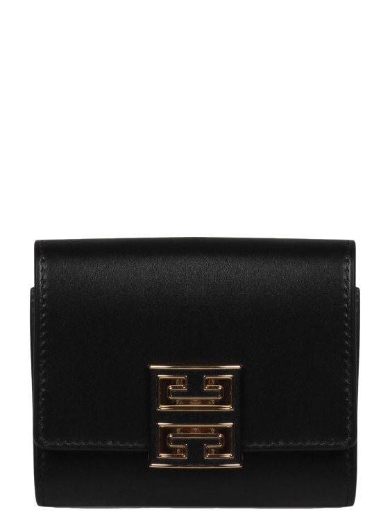 Shop Givenchy Leather 4g Trifold Wallet In Black