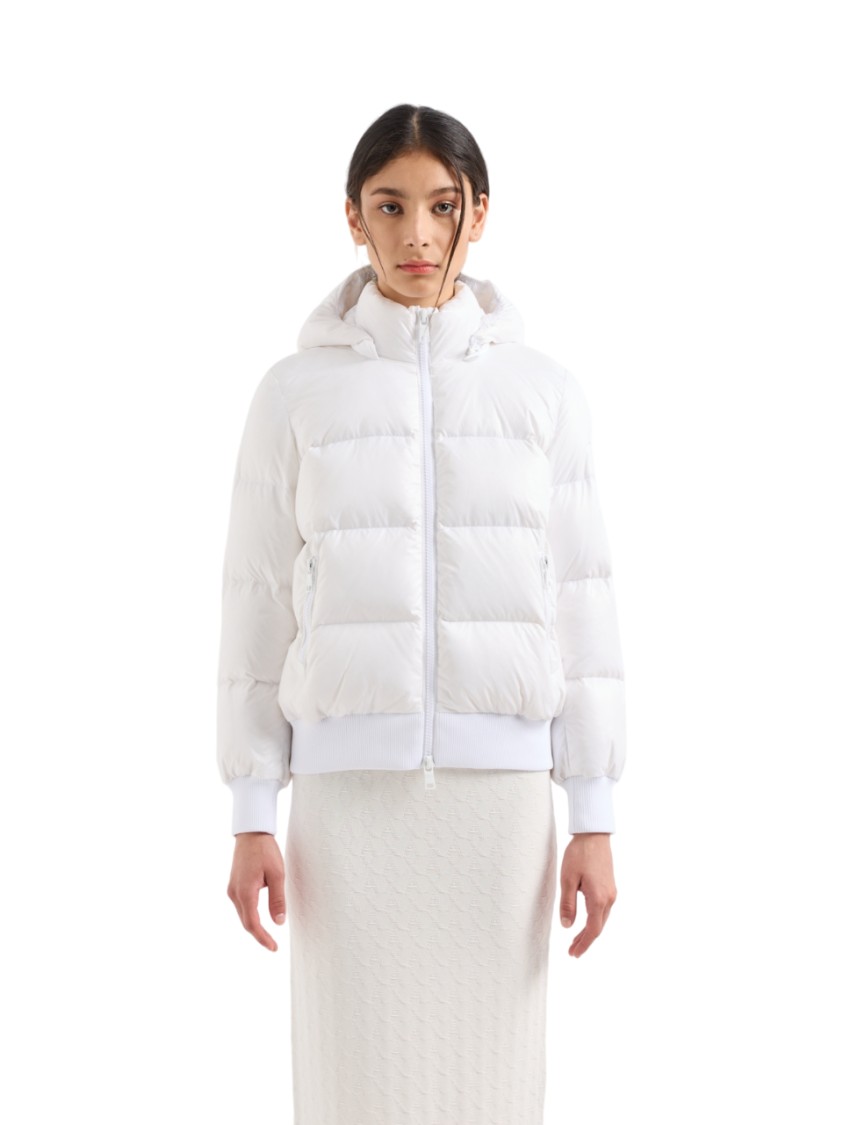 Armani Exchange White Down Jacket In White