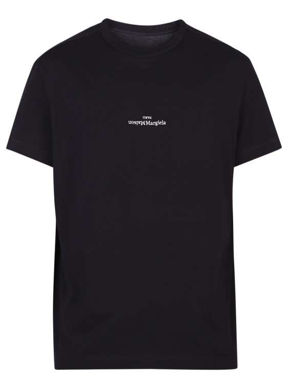 Shop Maison Margiela Logo Detail Jersey T-shirt In Black
