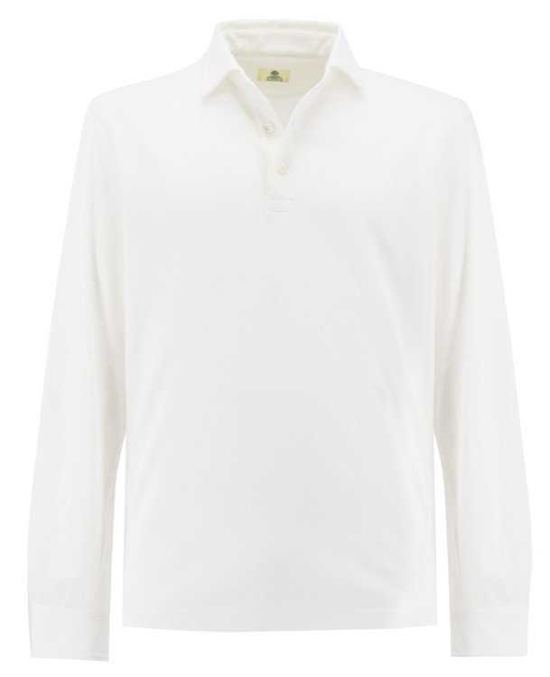 Shop Luigi Borrelli White Cotton Polo Shirt