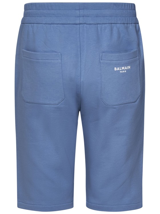 Shop Balmain Light Blue Bermuda Shorts