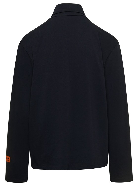 Shop Heron Preston Black Turtleneck Pullover With Contrasting Logo Embroidery In Cotton
