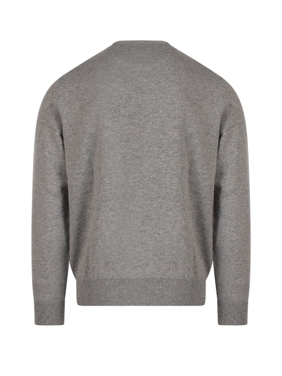 Shop Polo Ralph Lauren Wool Sweater With Embroidered Logo In Grey