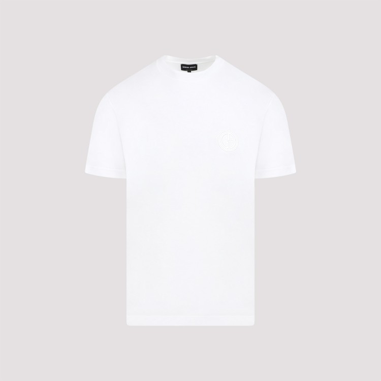 Shop Giorgio Armani Optical White Cotton T-shirt