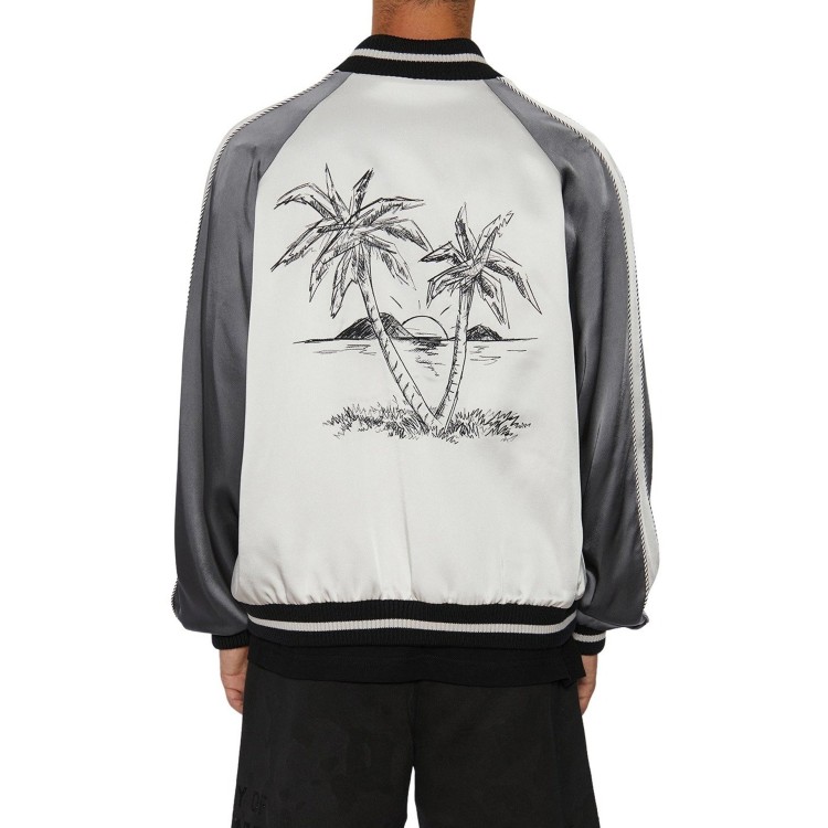 Palm Angels Palms Souvenir Bomber Jacket Men In White